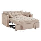 4-in-1 Velvet Pull-Out Sleeper Sofa Bed Loveseat With Reclining Backrest And 2 Side Pockets