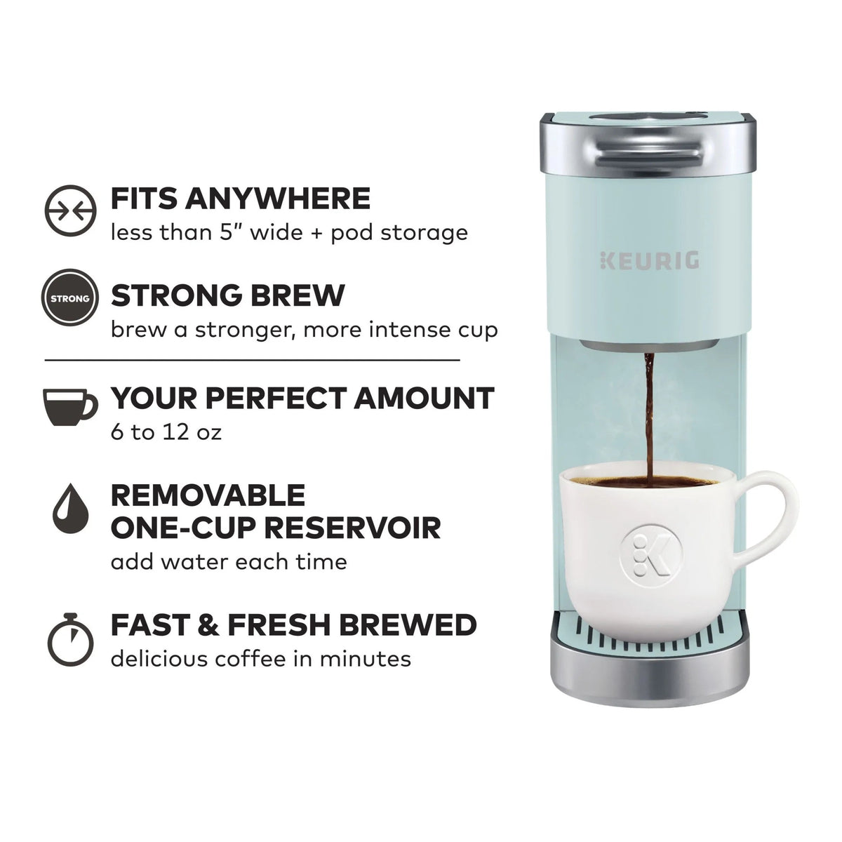 Keurig Single Serve K-Cup Pod Coffee Maker, Dusty Rose - K-Mini Plus