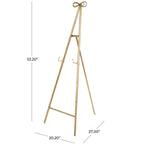Adjustable 3-Tier Metal Display Stand Gold Floor Easel