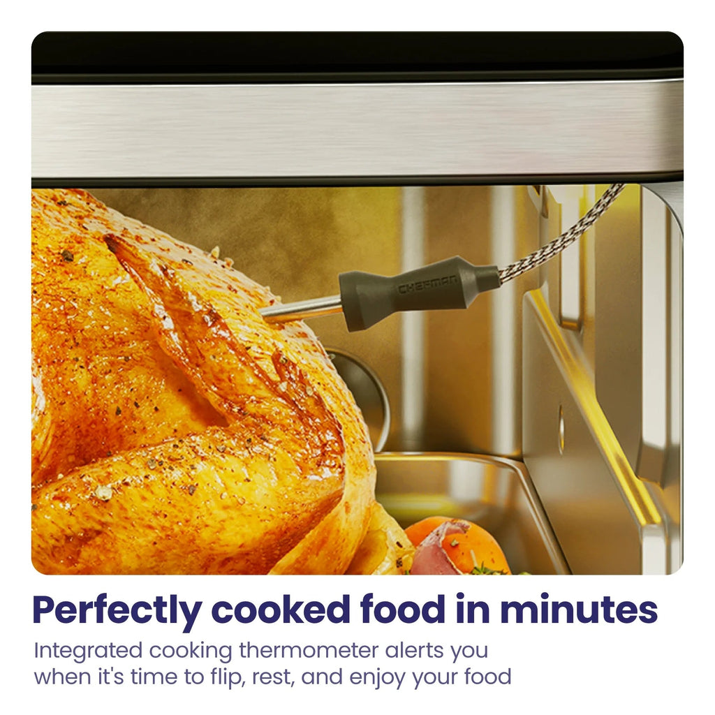 Chefman 12-in-1 Air Fryer Oven Combo With Probe Thermometer, 20 Qt - RJ50-SST2-PB
