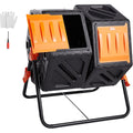 VEVOR 37-Gal Dual Chamber Compost Tumbler With Steel Frame - XDB-436B2
