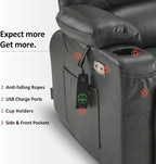Heated Lift Recliner for Seniors with USB and Cup Holders