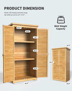 Lofka Outdoor Storage Cabinet With 2 Lockable Doors And 2 Adjustable Shelves, 34.3 x 18.3 x 63.2 in