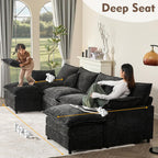 108 Inch U Shape Sectional Sofa With Removable Footstool