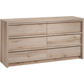 Sauder 6-Drawer Bedroom Dresser, Pacific Maple, 16.46in D x 60.71in W x 30.12in H - Harvey Park