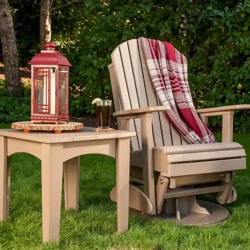 All-Weather Poly Lumber Adirondack Swivel Glider Chair - Rust-Resistant Outdoor Seating
