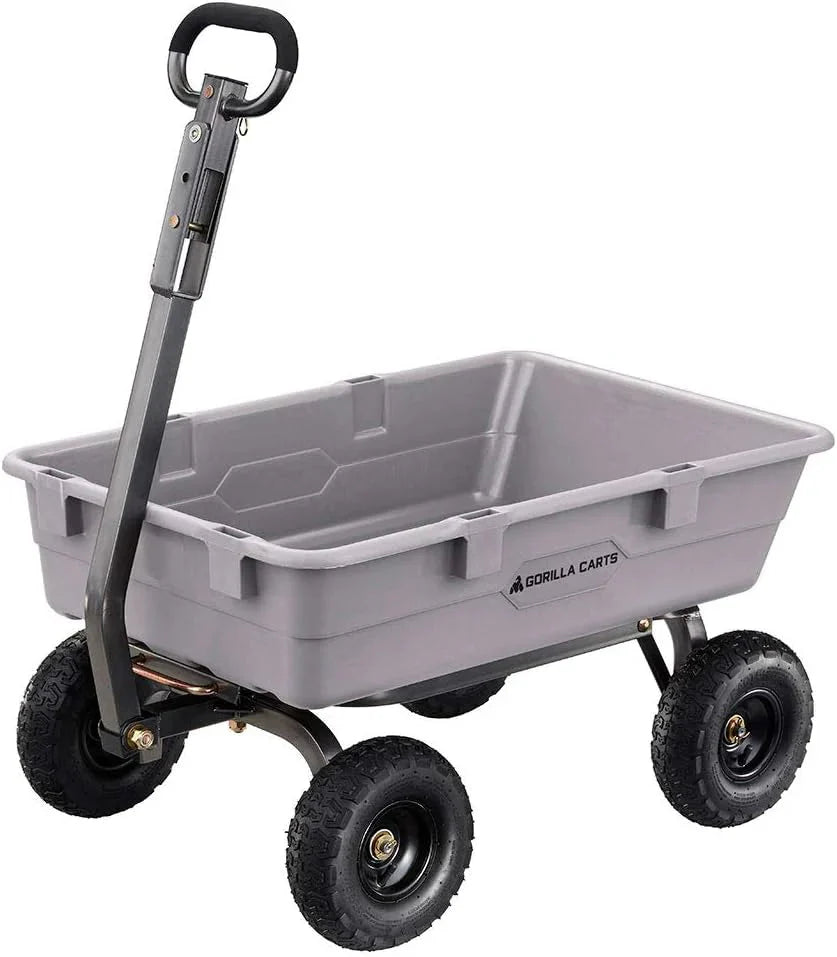 Gorilla Carts Utility Dump Wagon 6 Cubic Feet 1200 lb Capacity Black - GOR6PS