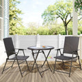 Ulax Furniture 3-Piece Wicker Folding Bistro Set With Balcony Table And Chairs