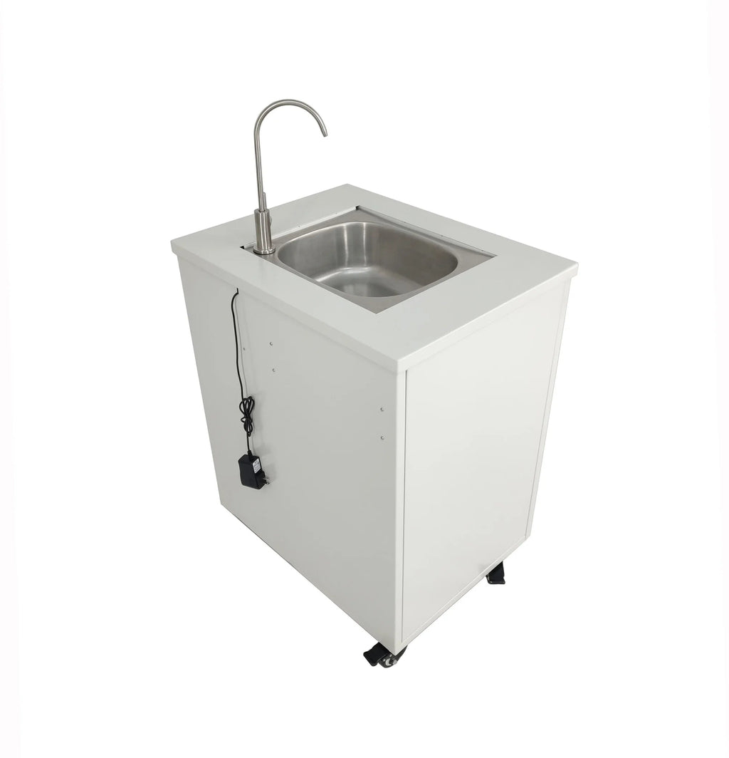 FixtureDisplays Portable Self-Contained Hand Wash Station With Built-In Pump, 24 X 18 X 30 in Cabinet - 10094