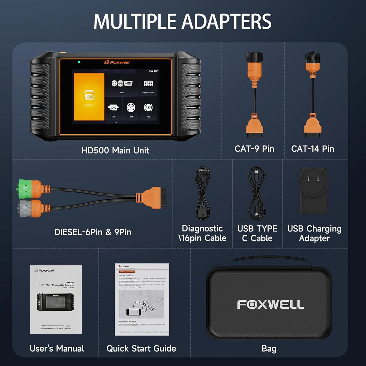 Heavy Duty Truck Diagnostic Scanner With DPF Regen And Injector Cutoff - HD500