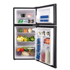 FRIGIDAIRE Two Door Mini Refrigerator With Freezer, 4.7 Cu Ft, VCM Stainless Steel, 43 in H x 19.1 in W x 20 in D