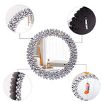 Round Crystal Accent Decorative Wall Mirror - 18/24/34 in