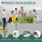 Land Guard Galvanized Raised Garden Bed 8x4x3ft, Classic Silver
