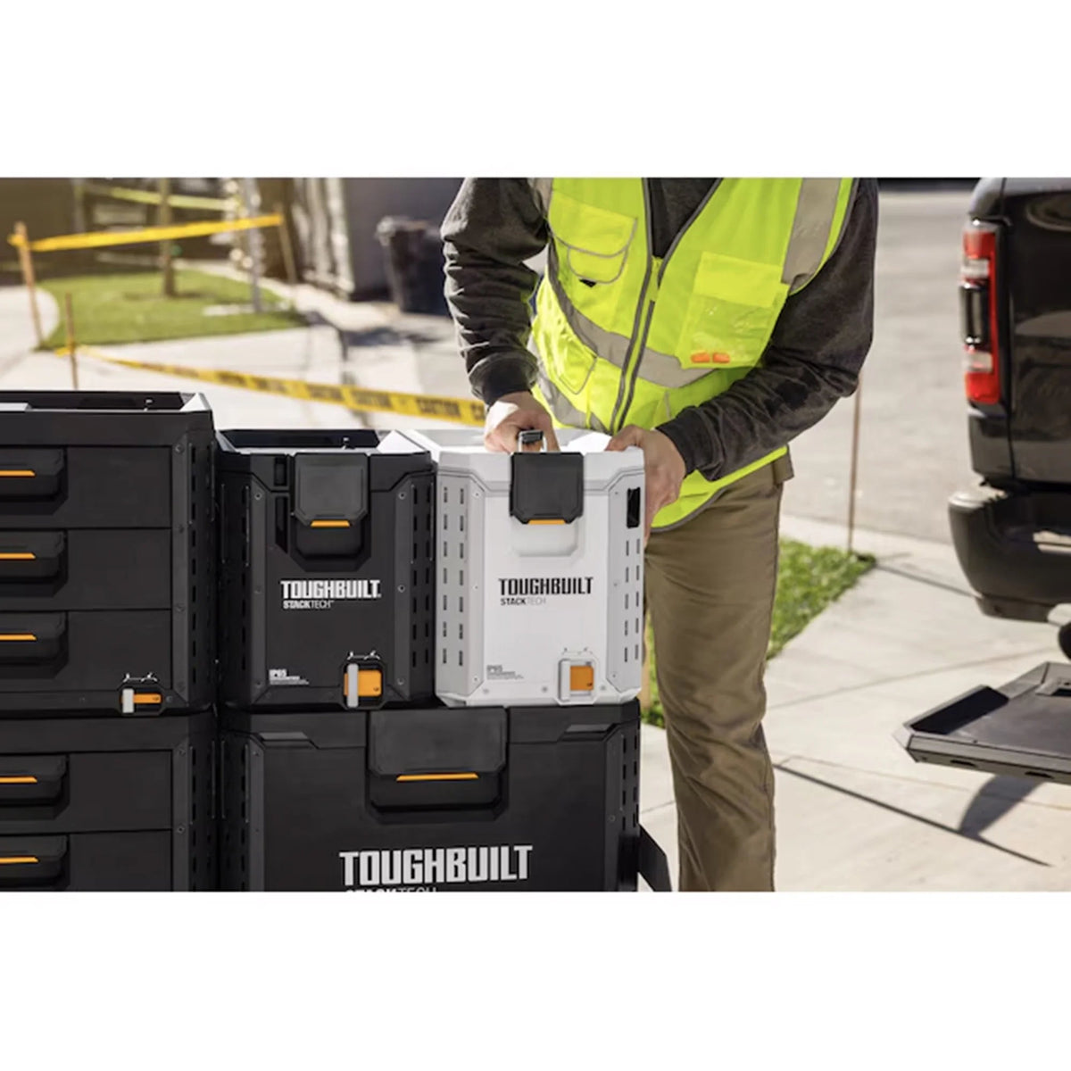 ToughBuilt StackTech Compact Cooler 16 Quart Hard Shell Ice Chest, White