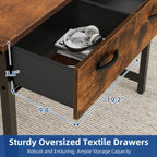 Computer Desk With 3 Fabric Drawers And Monitor Stand