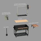 Backyard Discovery Argentine Santa Maria Wood Fire & Charcoal Steel BBQ Grill, Brasero - 723 Square Inch