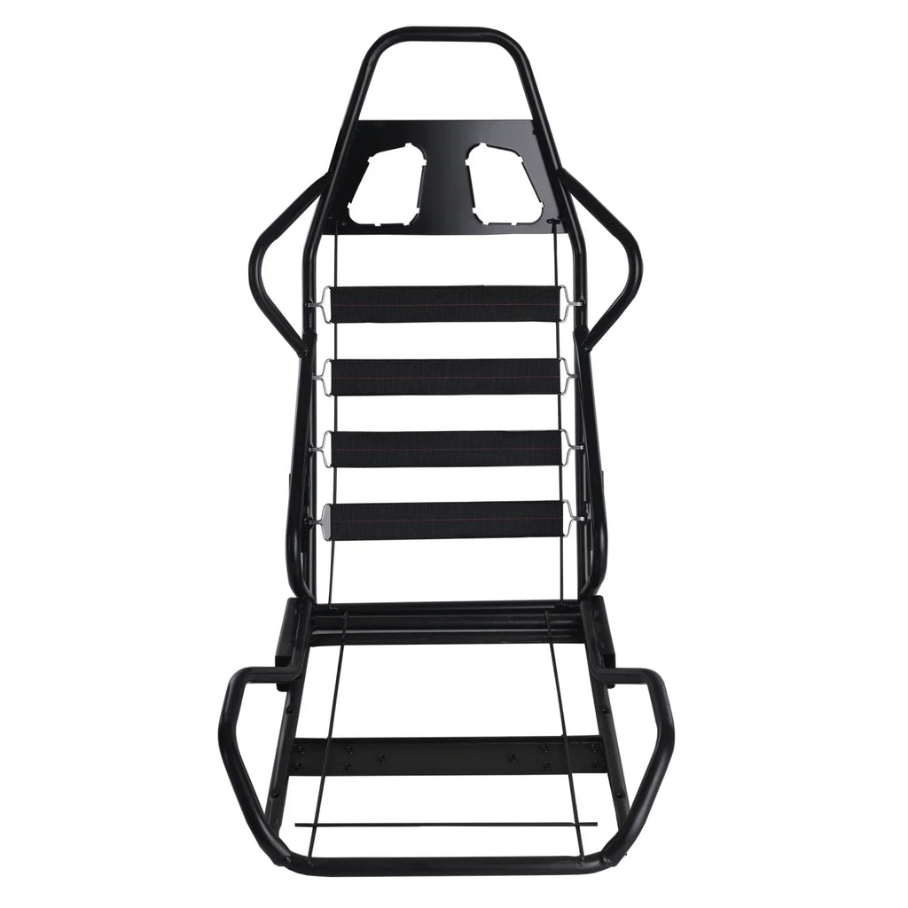 Racing Seats With Double Slider, PVC And Suade Material, Black - Set Of 2 Pieces