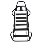 Racing Seats With Double Slider, PVC And Suade Material, Black - Set Of 2 Pieces