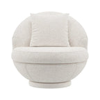 Hillsdale Boulder Upholstered Swivel Storage Chair, Ash White