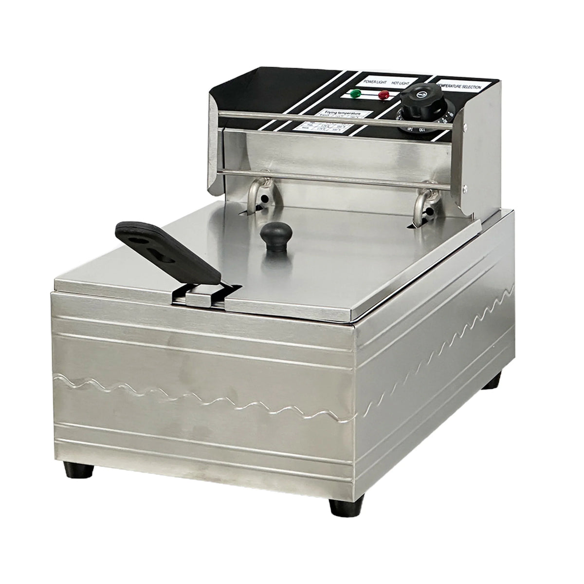1600W Electric Deep Fryer, Stainless Steel, 6L, 110V - Commercial Single-Chamber