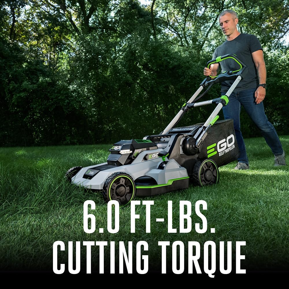 EGO Power+ 21-Inch 56V Self-Propelled Cordless Lawn Mower With 2x 4.0Ah Batteries And Rapid Charger - Black