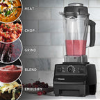 Blender With 64-Oz. Container, 2 HP Motor, Self-Cleaning, Black