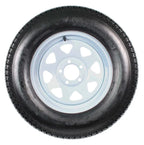 2-Pack Trailer Tires On Rims ST205/75D15 Load Range C 5-Lug White Spoke 15 inch