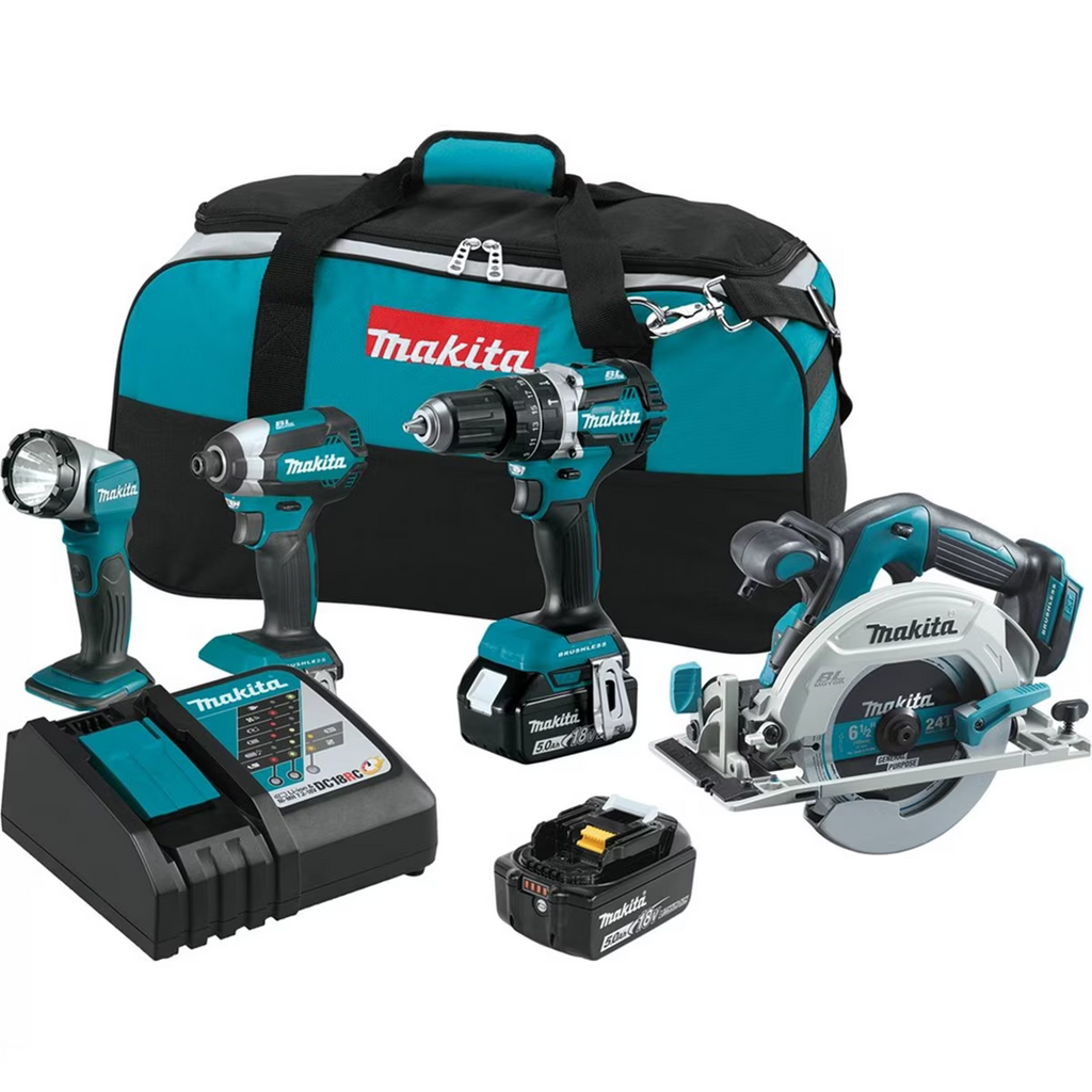 Makita 18V LXT Lithium-Ion 4-Pc. Combo Kit, 5.0Ah