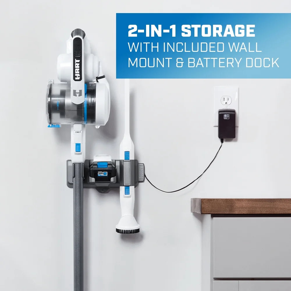 HART 20V Cordless Stick Vacuum Kit With 4.0Ah Lithium-Ion Battery