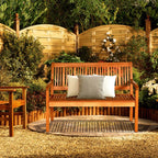 Eucalyptus Wood Outdoor Garden Bench, 2-Person, 50 x 25 x 36 in