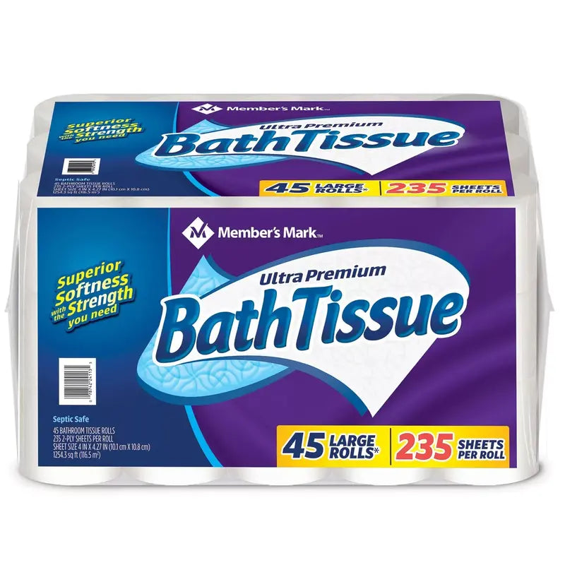 Member's Mark Ultra Premium 2-Ply Bath Tissue, 45 Rolls, 235 Sheets Per Roll