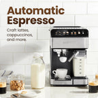 Chefman CafeMaster Pro 6-in-1 Espresso Machine With Milk Frother, Stainless Steel, 1.8-Liter - RJ54-I-SV / RJ54-I-SV-AM