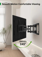 TV Wall Mount for Most 42-86 Inch Flat Screen TVs, 132 lbs - Full-Motion Swivel Tilt Bracket