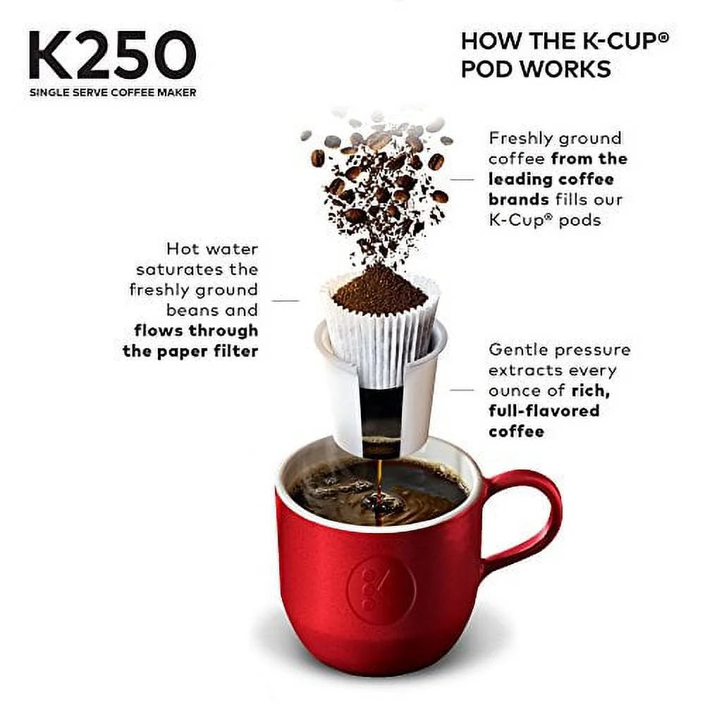 Keurig Single Serve K-Cup Pod Coffee Maker, 40 oz, Plum Gray - K250