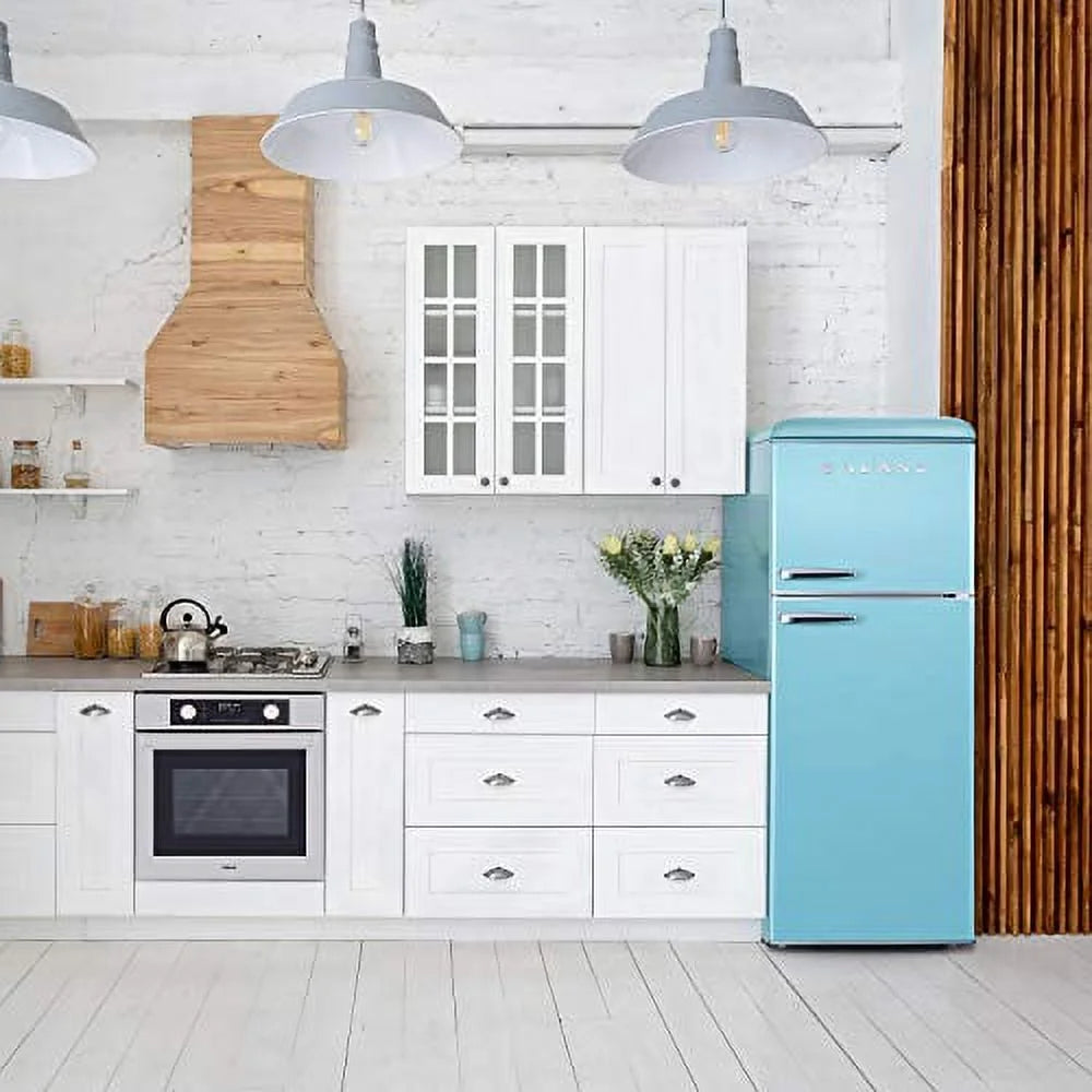 Galanz Top Mount Refrigerator 10.0 Cu Ft Blue 23.74 x 27.48 x 61.81 in - GLR10TBEEFR