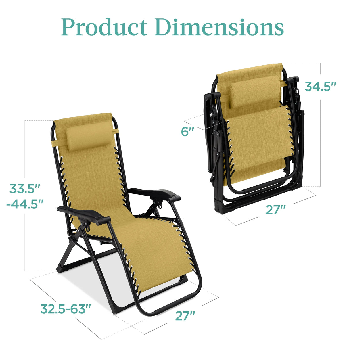Best Choice Products Oversized Zero Gravity Folding Recliner With Removable Cushion And Side Tray - Fossil Gray