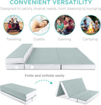 Best Choice Products Queen-Size 4in Tri-Fold Foam Mattress With Carry Case - Grey