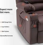 Heated Lift Recliner for Seniors with USB and Cup Holders