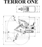 TYPHON 1-Ton Mini Excavator With Canopy, Hydraulic Thumb And 13.5hp Engine - TERROR ONE STORM
