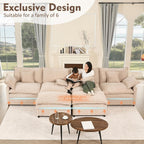 108 Inch U Shape Sectional Sofa With Removable Footstool