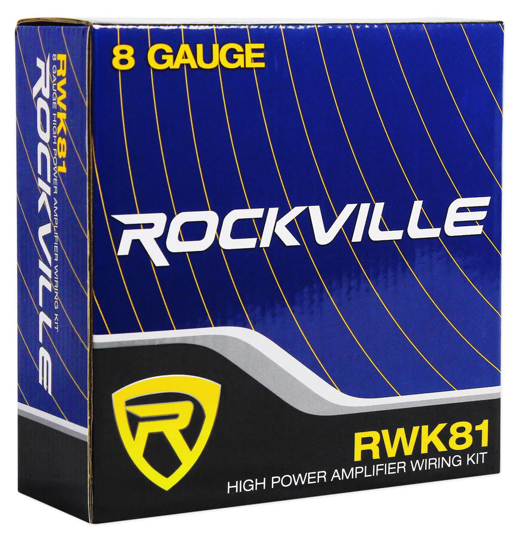 Rockville Slim Under-Seat Powered Car Subwoofer And Amp Installation Kit, 10in 800W - SS10P/RWK81