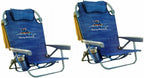 Tommy Bahama Backpack Beach Chairs, Blue, 2 Pack - 300 lb Capacity