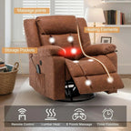 Korser Swivel Rocker Recliner Chair With Massage, Heating, USB Charging And Storage