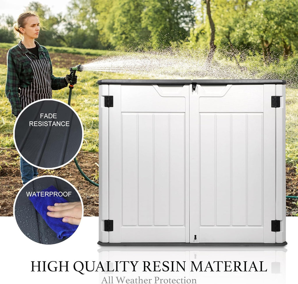 Resin Outdoor Storage Box, 47 Cu Ft, Lockable, Waterproof