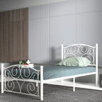 White Twin Size Metal Bed Frame