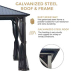 Acuff Steel Patio Gazebo, 10 Ft W x 10 Ft D, Black - Lowndes