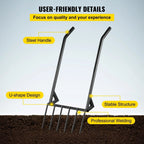 Hand Tiller Broad Fork Tool, 46-Inch, Black