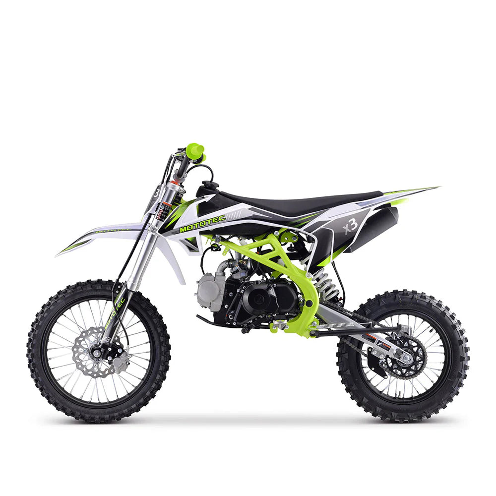 MOTOTEC Gas-Powered Dirt Bike 125CC 4-Stroke Green - X3 95731462