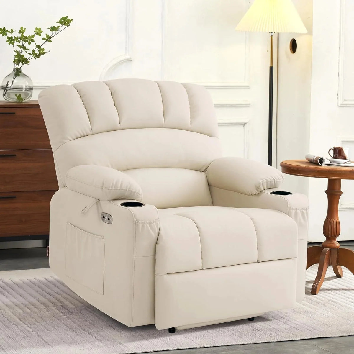Heated Lift Recliner for Seniors with USB and Cup Holders