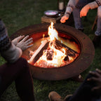 SUNCREAT 42-Inch Wood Burning Patio Fire Pit, Black, 42.1 Inch Diameter x 25.2 Inch High